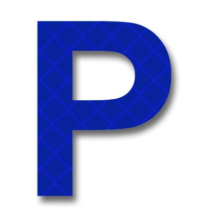 AfterGlow - Retroreflective 2 inch Letter "P" - Blue - Package of 10