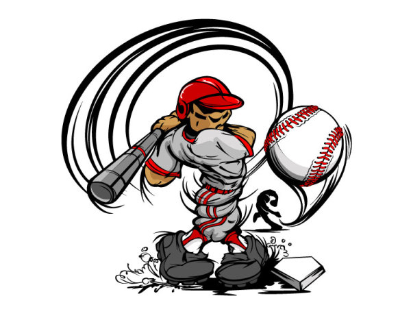 funny cartoon Baseball player vector 04 - Vector Cartoon free download
