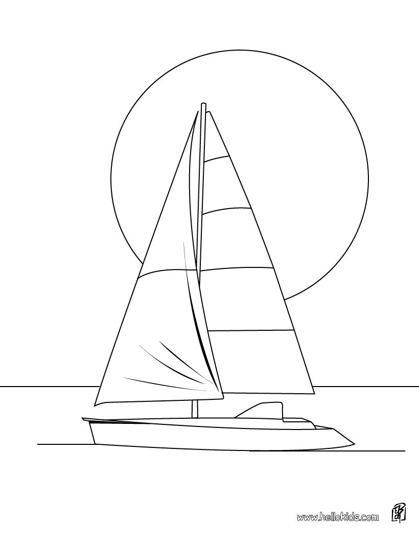 BOAT coloring pages - Sailing boat