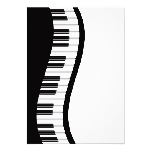 Wavy Piano Keyboard Invitation Card | Zazzle