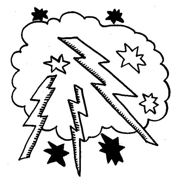 Lighting Bolt in the Cloud Coloring Page | Color Luna