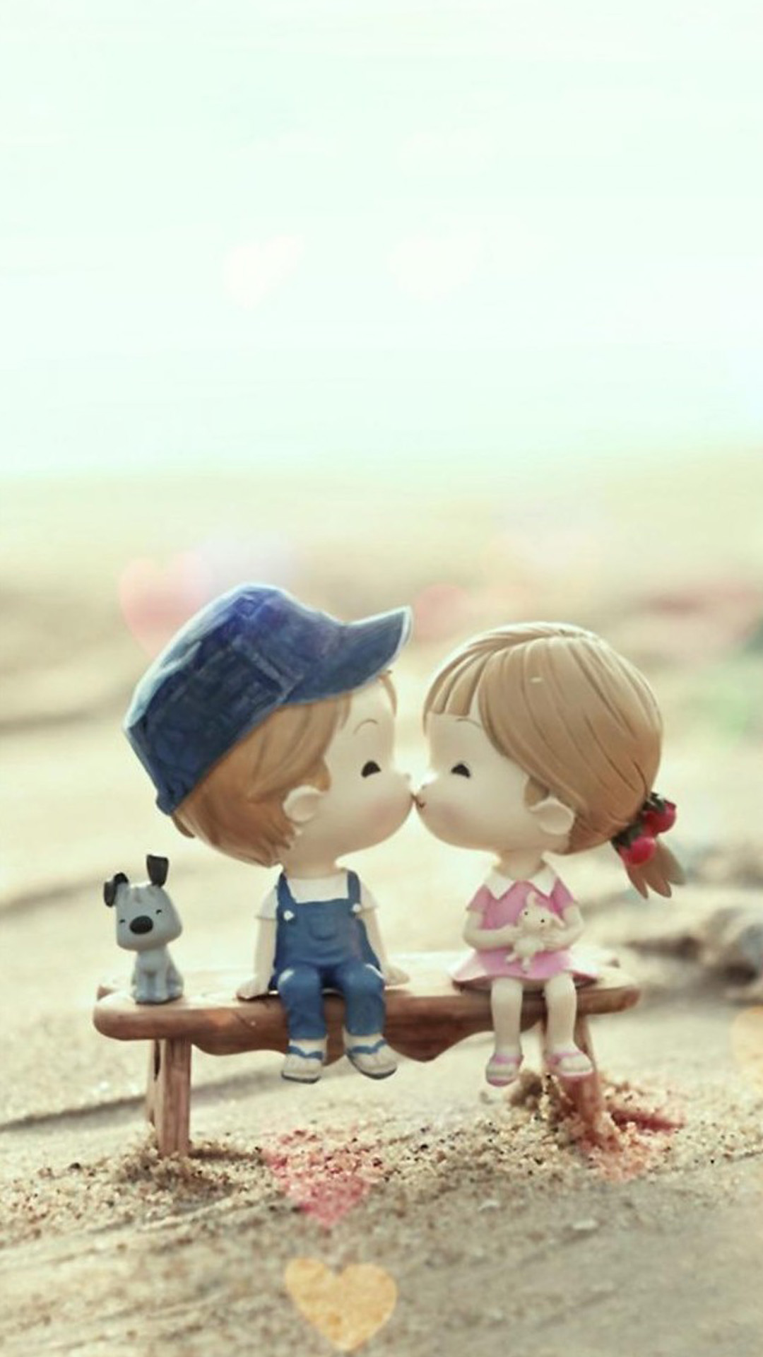 Cute Cartoon Kissing Couple iPhone 6 Wallpaper Download | iPhone ...