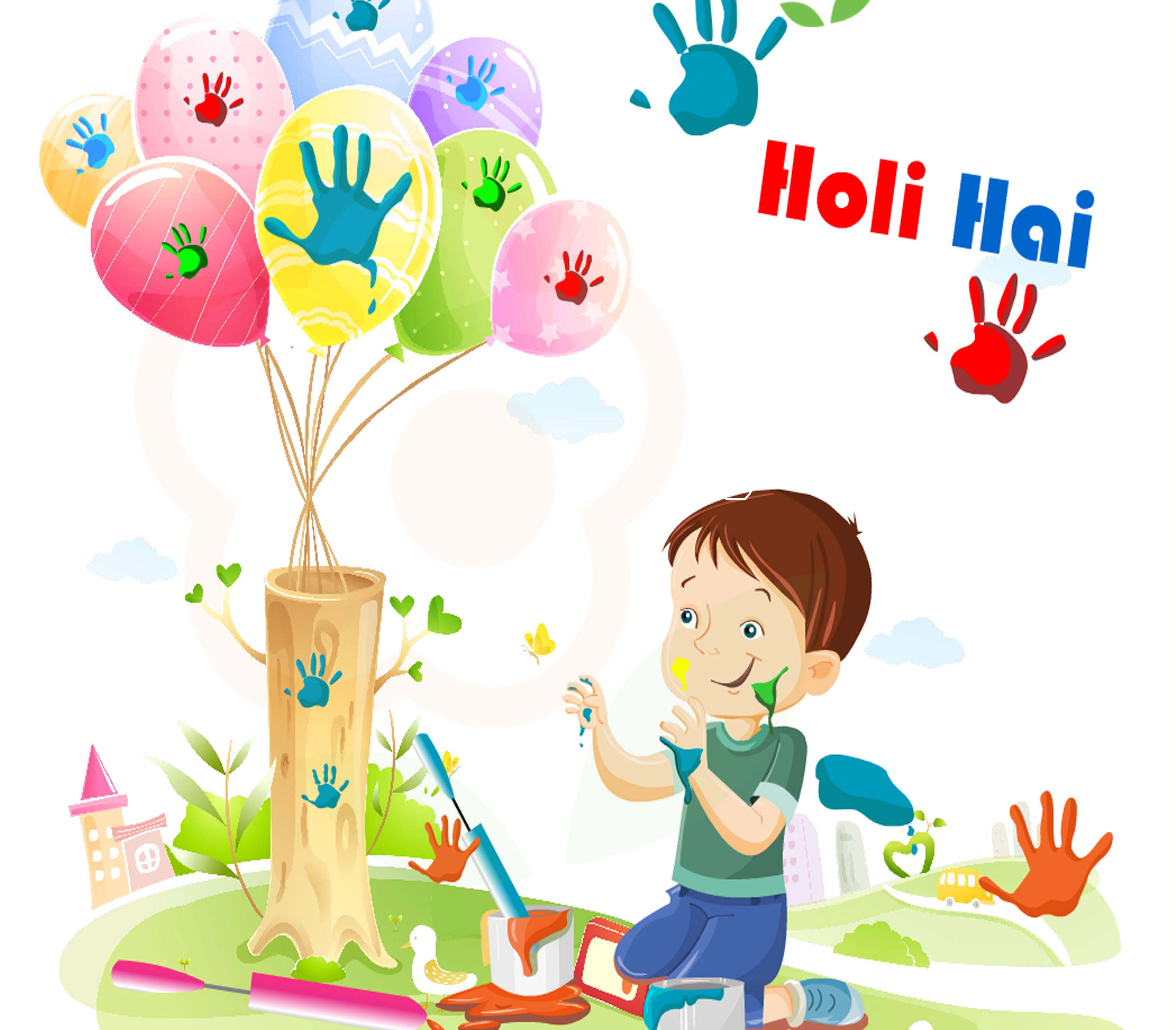 holi hai cartoon child hd images | Free wallpapers
