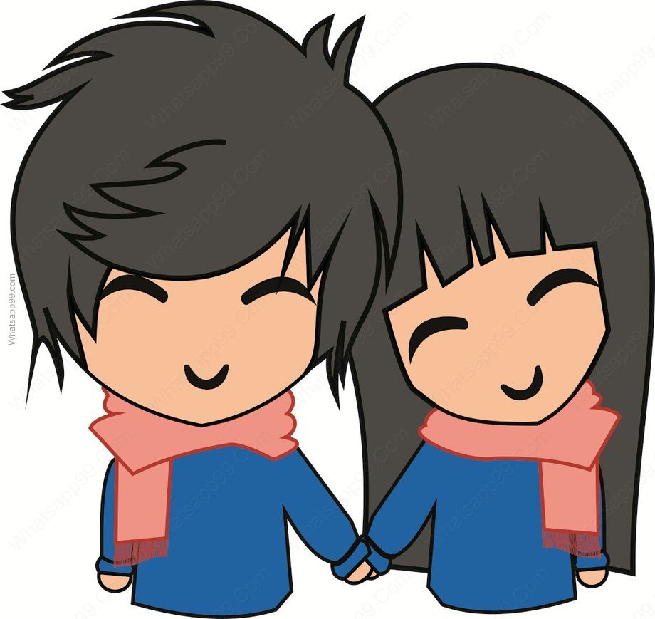 Cute cartoon couple | whatsapp99.com