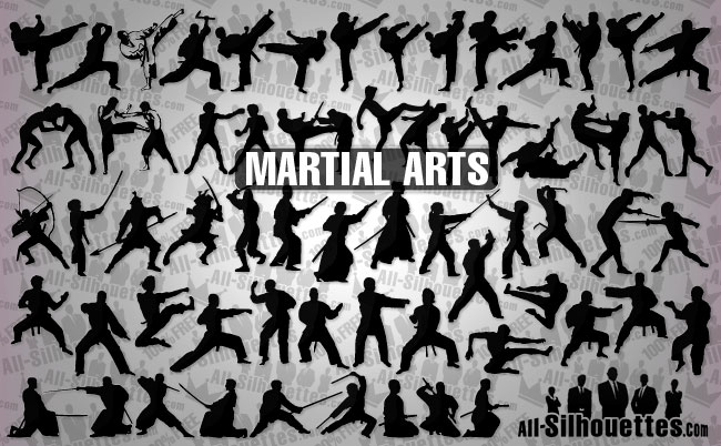 Vector martial arts - All-Silhouettes