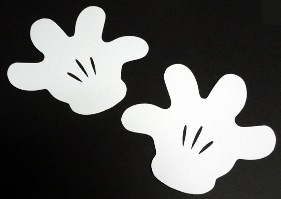Items similar to 30- 5" Mickey Mouse Glove Silhouettes White ...