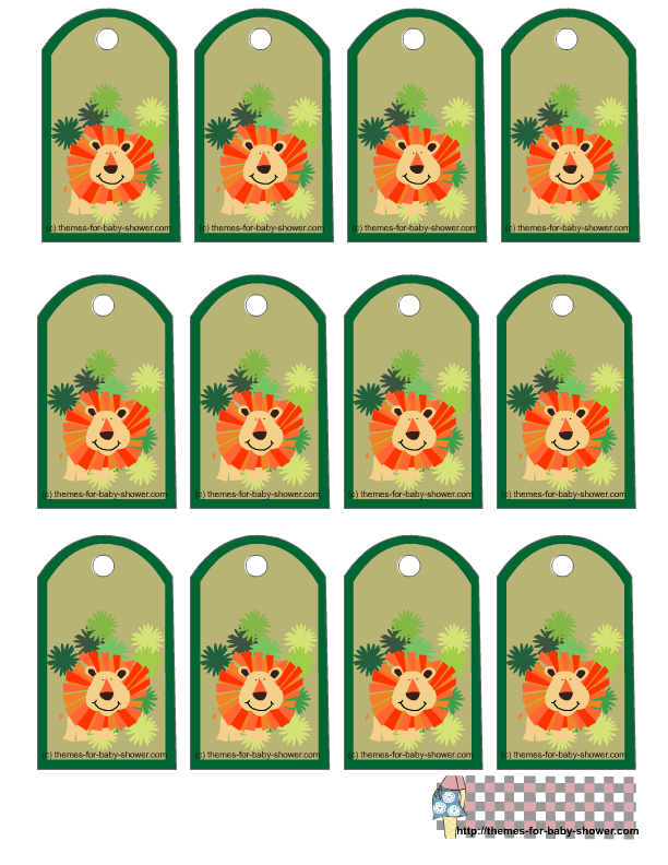Printable Safari Baby Shower Favor Tags Jungle Baby Shower Favor Tags 
