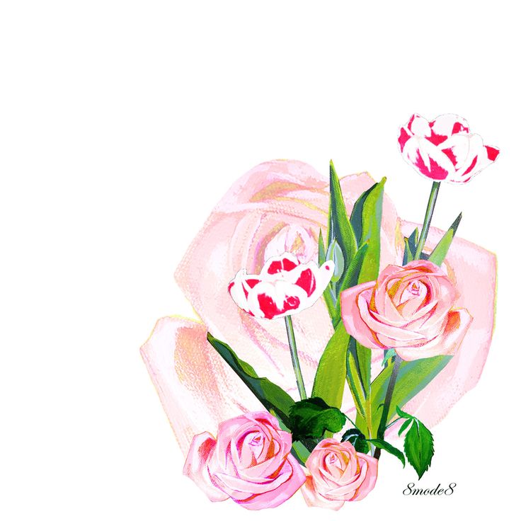 Our acrylic painting - Tulips and roses | Art | Pinterest