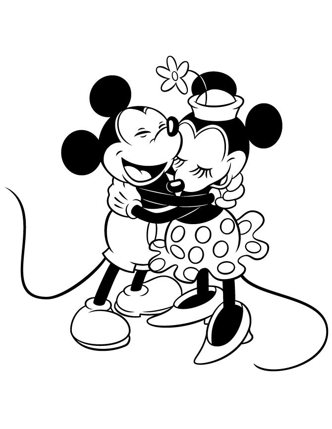 Mickey And Minnie Mouse Outlines