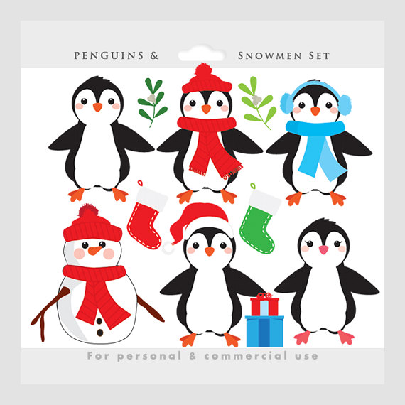 Popular items for penguin clipart on Etsy