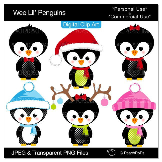 Popular items for penguin clip art on Etsy