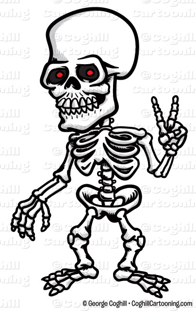 Cartoon Skeleton Peace Sign Clip Art Stock Illustration - Coghill ...