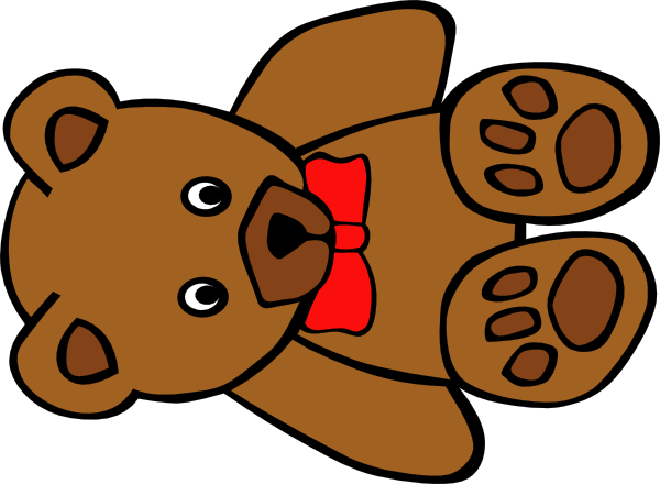 Teddy Bear With Bow clip art - vector clip art online, royalty ...