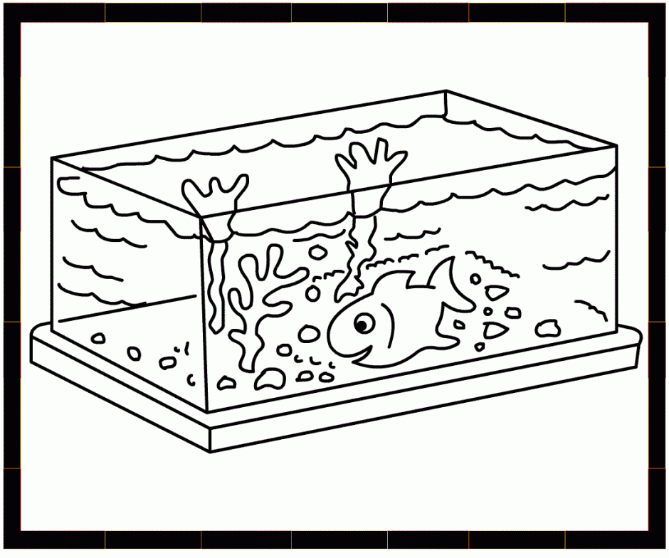 Fish Bowl Coloring ClipArt Best 72970 Fish Tank Coloring Pages