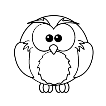 Owl Cartoon Black Outline design by ironydesigns, Animals t-shirts ...