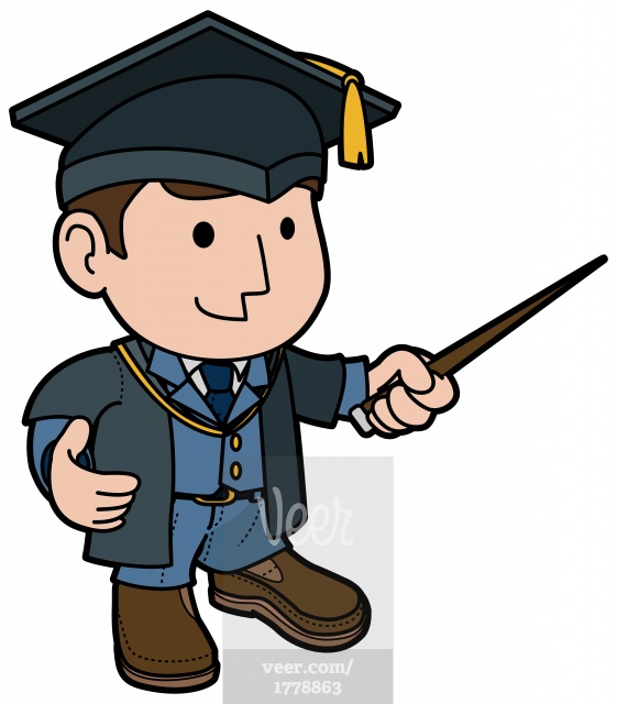 teacher or professor cartoon character Stock Illustration - Veer.com