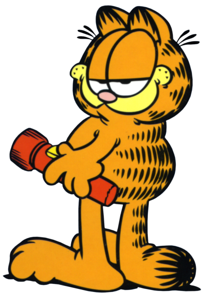 Garfield with Flashlight Cartoon Clipart
