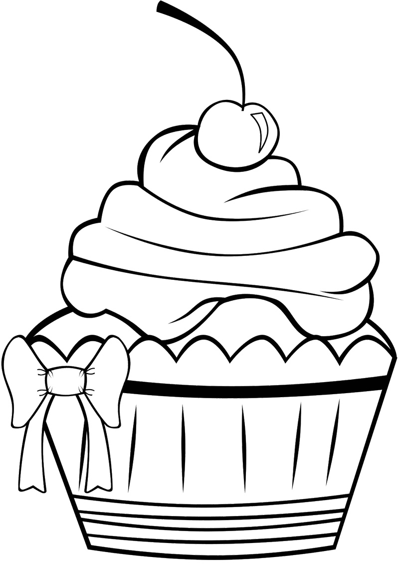 Cute Cupcake Coloring Page - Cookie Coloring Pages : Coloring ...