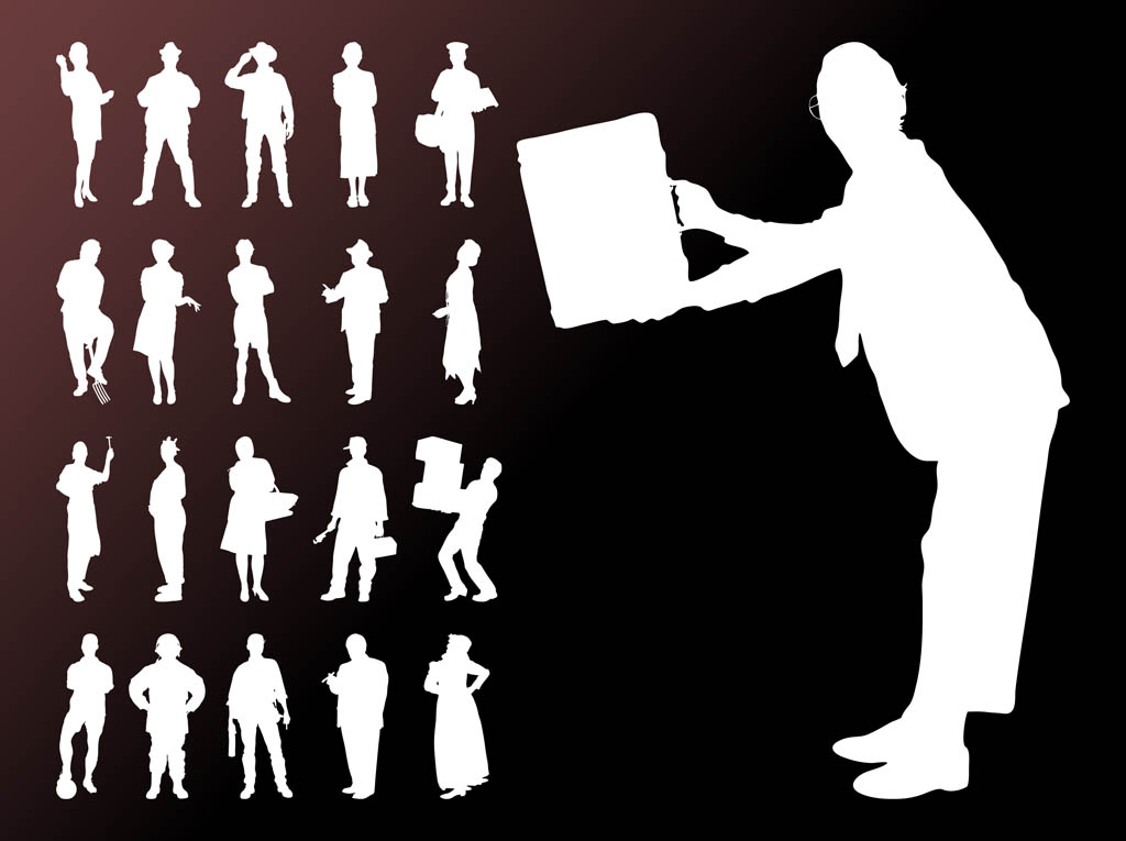 People Silhouettes Graphics Set