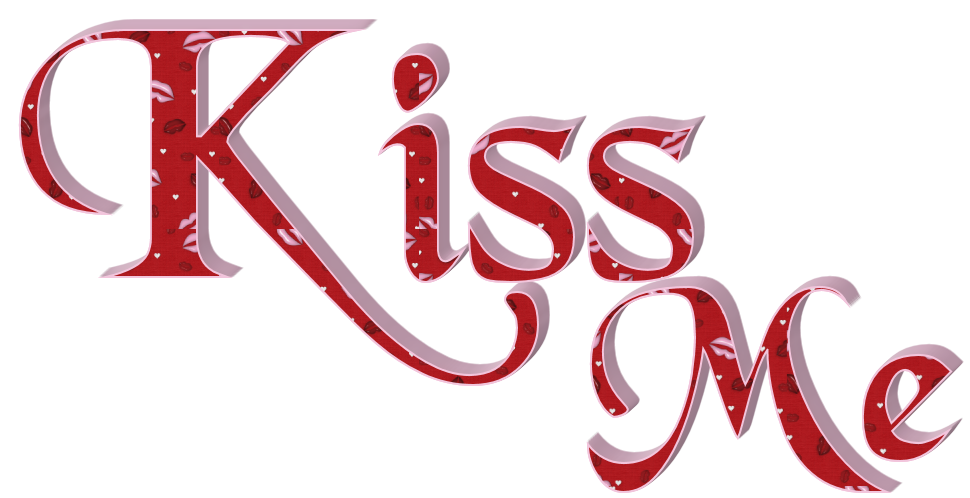 Red and Pink Kiss me PNG Picture