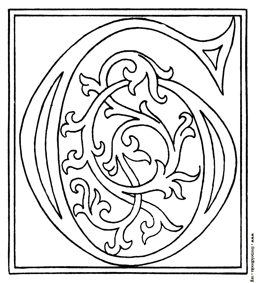 clipart: initial letter G from late 15th century printed book