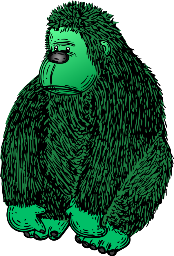 Gorilla with Colour - vector Clip Art