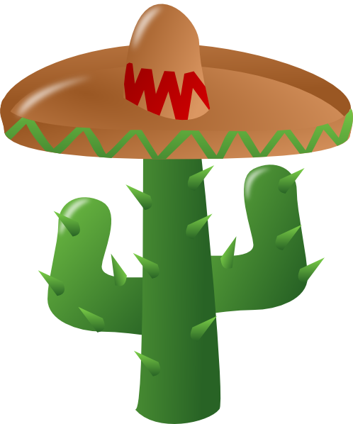 Cactus Wearing A Sombrero clip art - vector clip art online ...