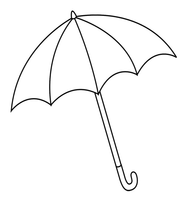 The Big Umbrella Black And White Coloring For Kids - Umbrella Day ...