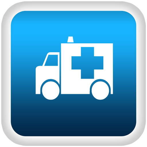 Ambulance blue button clipart image - ipharmd.