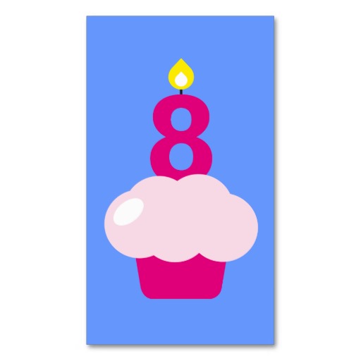 Cute Cupcake with Birthday Candle bookmark Business Card Templates ...