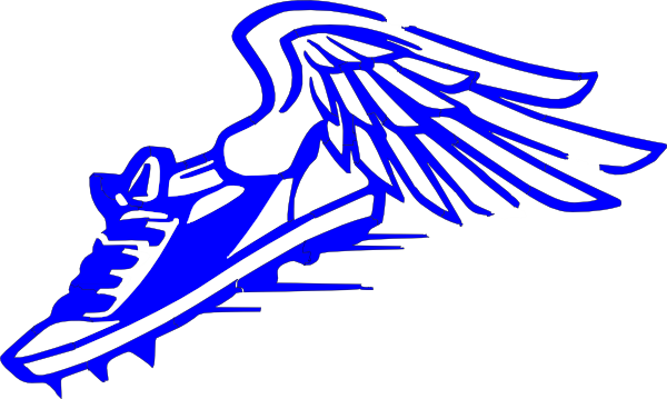 Winged Foot, Blue And White clip art - vector clip art online ...
