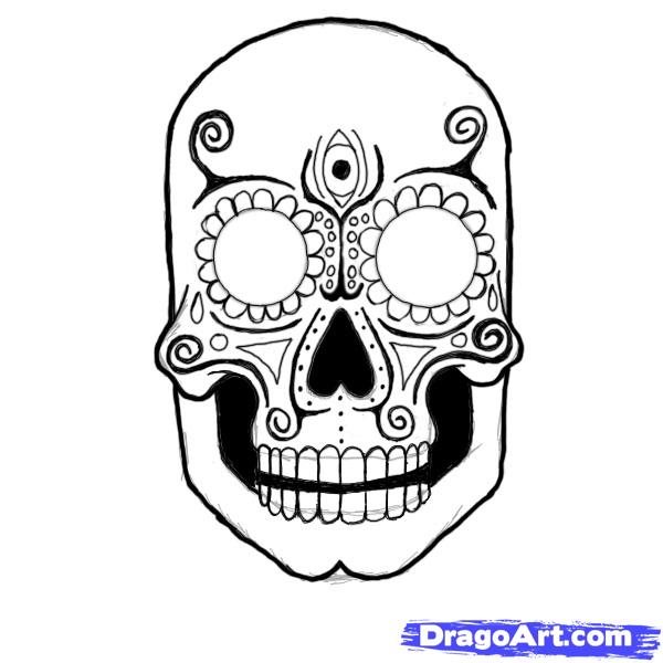 Easy Sugar Skull Drawings Step By Step images & pictures - NearPics
