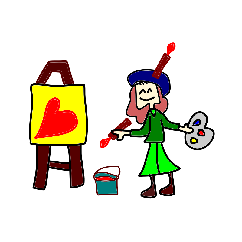 Clipart - painter with a picture