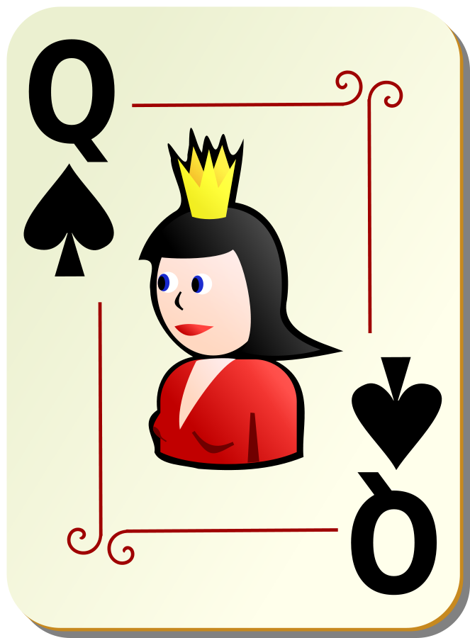 Ornamental deck: Queen of spades SVG Vector file, vector clip art ...