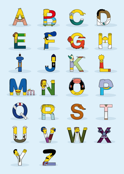 Simpsons alfabet - Froot.nl