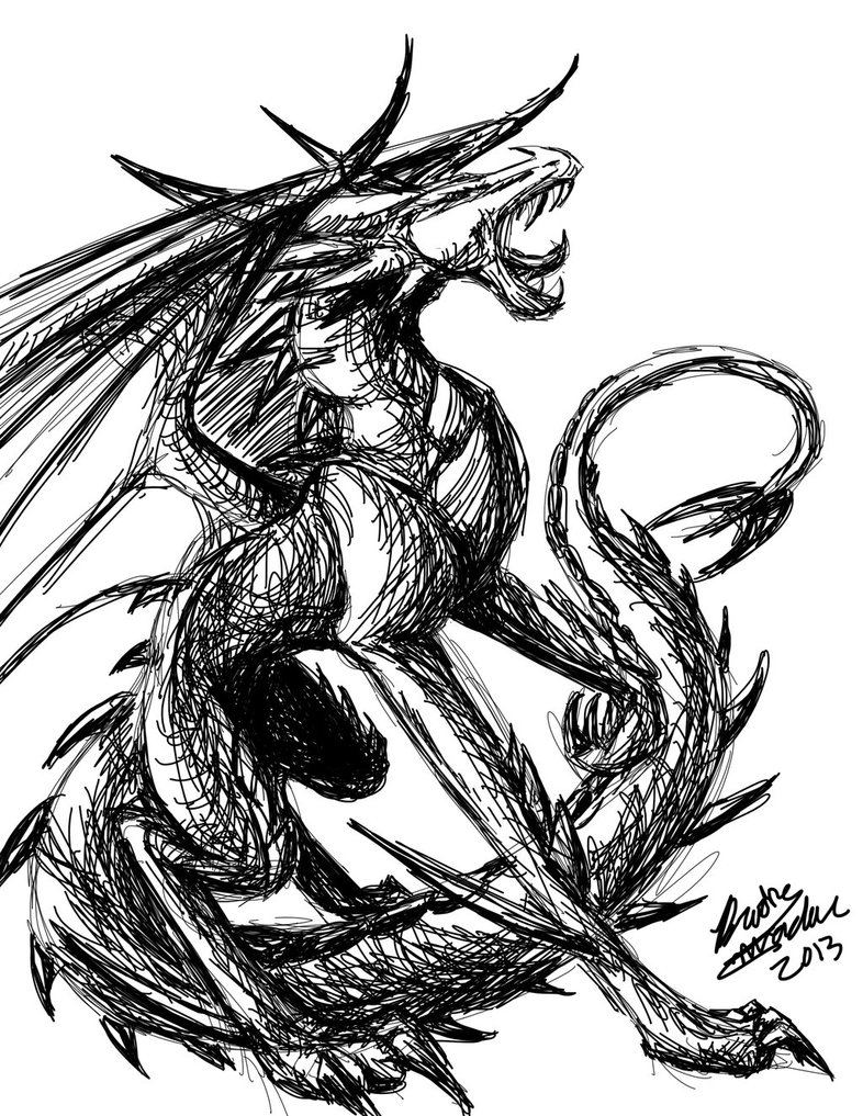 Black and White Dragon by SilverAruka on DeviantArt