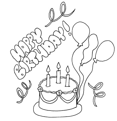 Colorings- Happy Birthday coloring Drawing