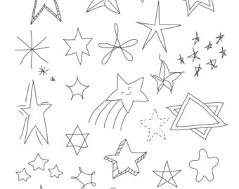 star outline art – Etsy
