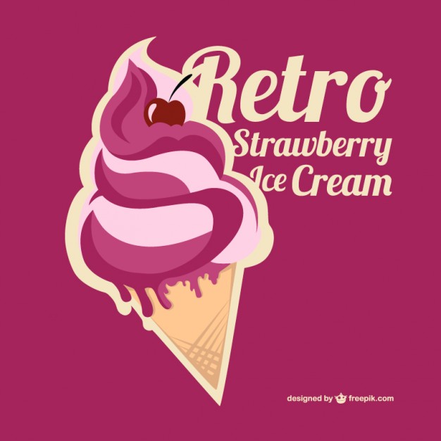 Vector strawberry ice cream Vector | Free Download