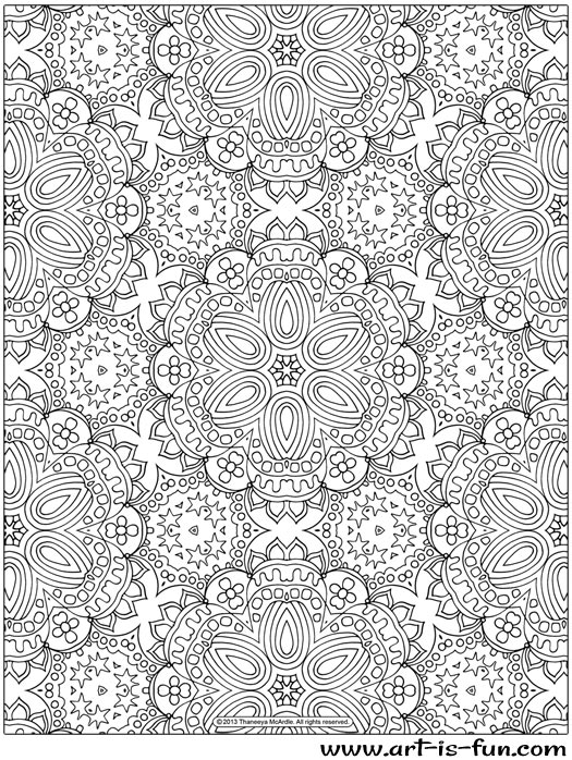 Free Abstract Pattern Coloring Page: Detailed Psychedelic Art by ...