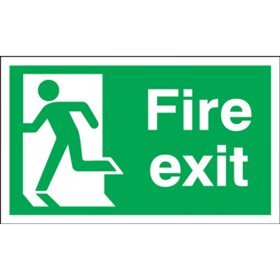 300mm x 600mm Fire Exit Sign Exit Running Man Left - Fire Exit ...