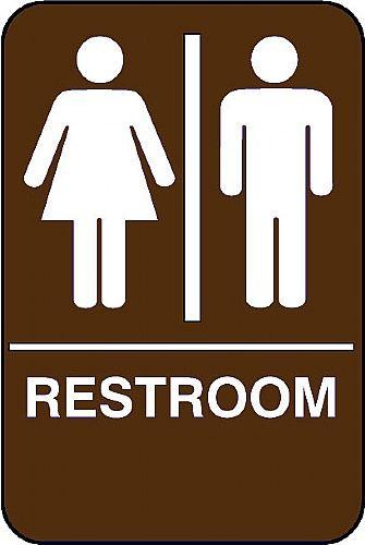 Braille - Brown Men/Women Restroom Sign | Barco Products