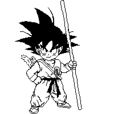 piq - pixel art | "Black and White Kid Goku" [200x200 pixel] by ...