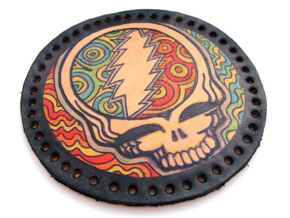 Grateful Dead steal your face Leather patch by thehappymushroom