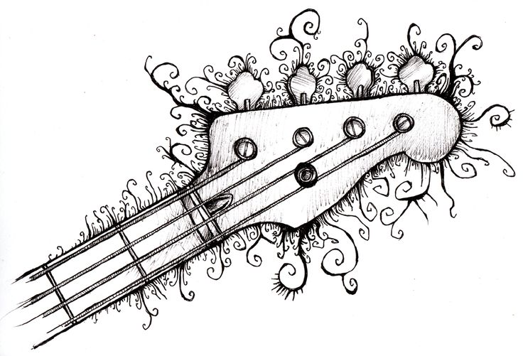 Drawing - Bass head