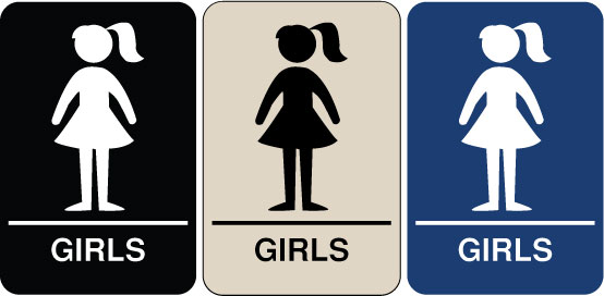 Need a Braille ADA Signs? We have "Girls Restroom" Signs.