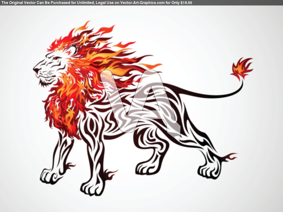 tribal-flaming-lion-tattoo- ...