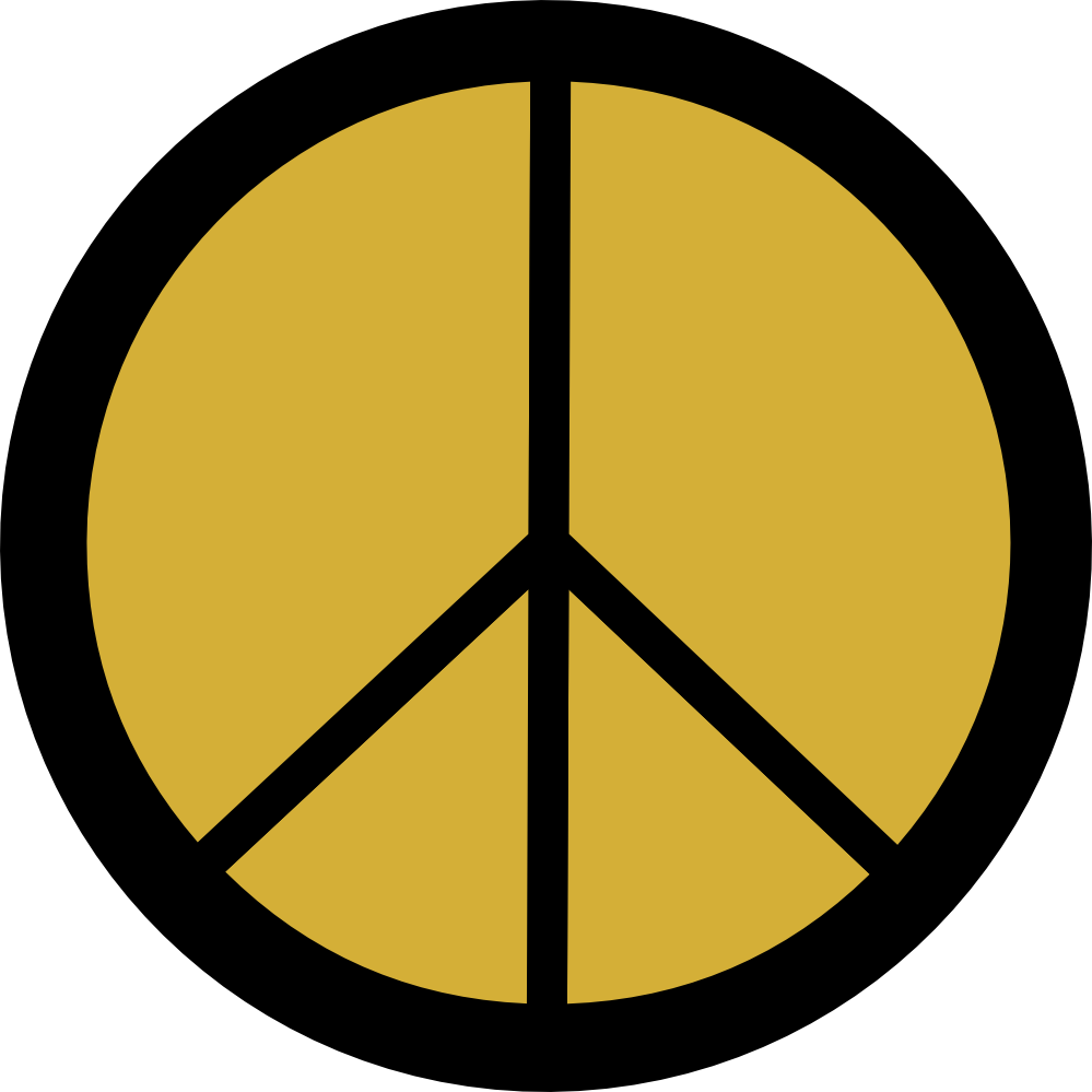 Retro Groovy Peace Symbol Sign Cnd Logo Metallic Gold xochi.info ...