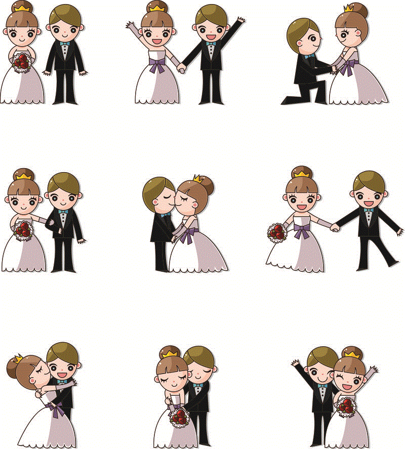 Cartoon wedding vector material free download | PSP&PHOTOSHOP ...