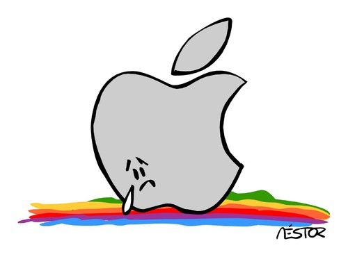 Sad apple By nestormacia | Media & Culture Cartoon | TOONPOOL